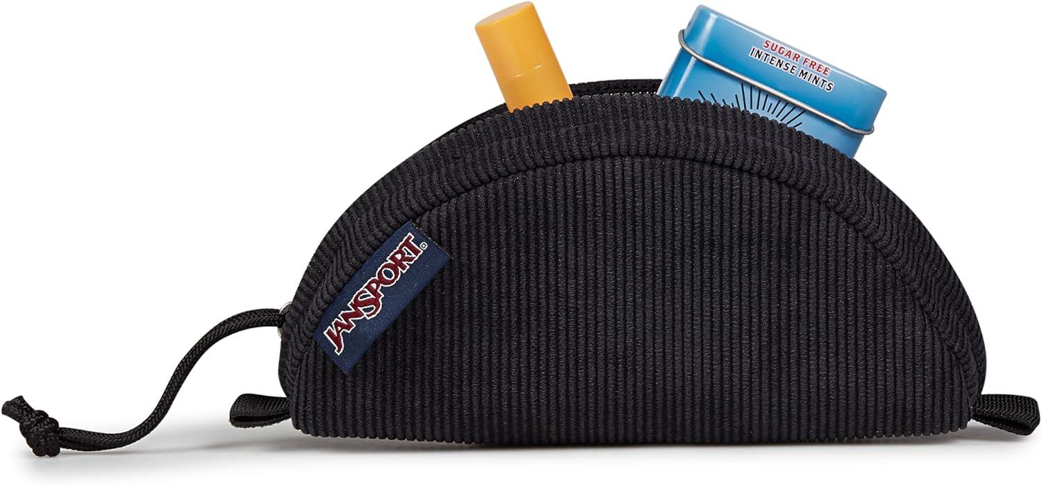 imageJanSport Luna Blue Compact Minimalist Semicircular PouchBlack Corduroy