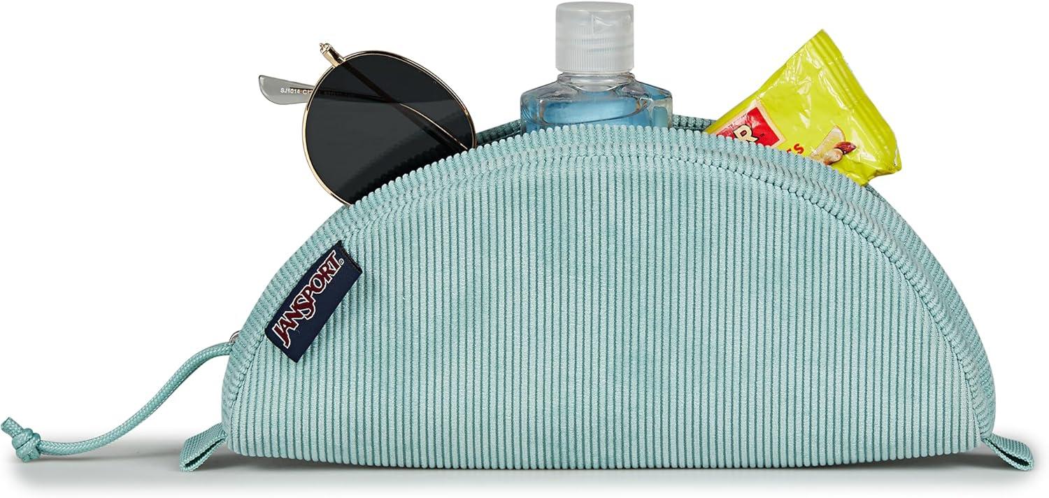 imageJanSport Luna Blue Compact Minimalist Semicircular PouchFaded Sage Corduroy