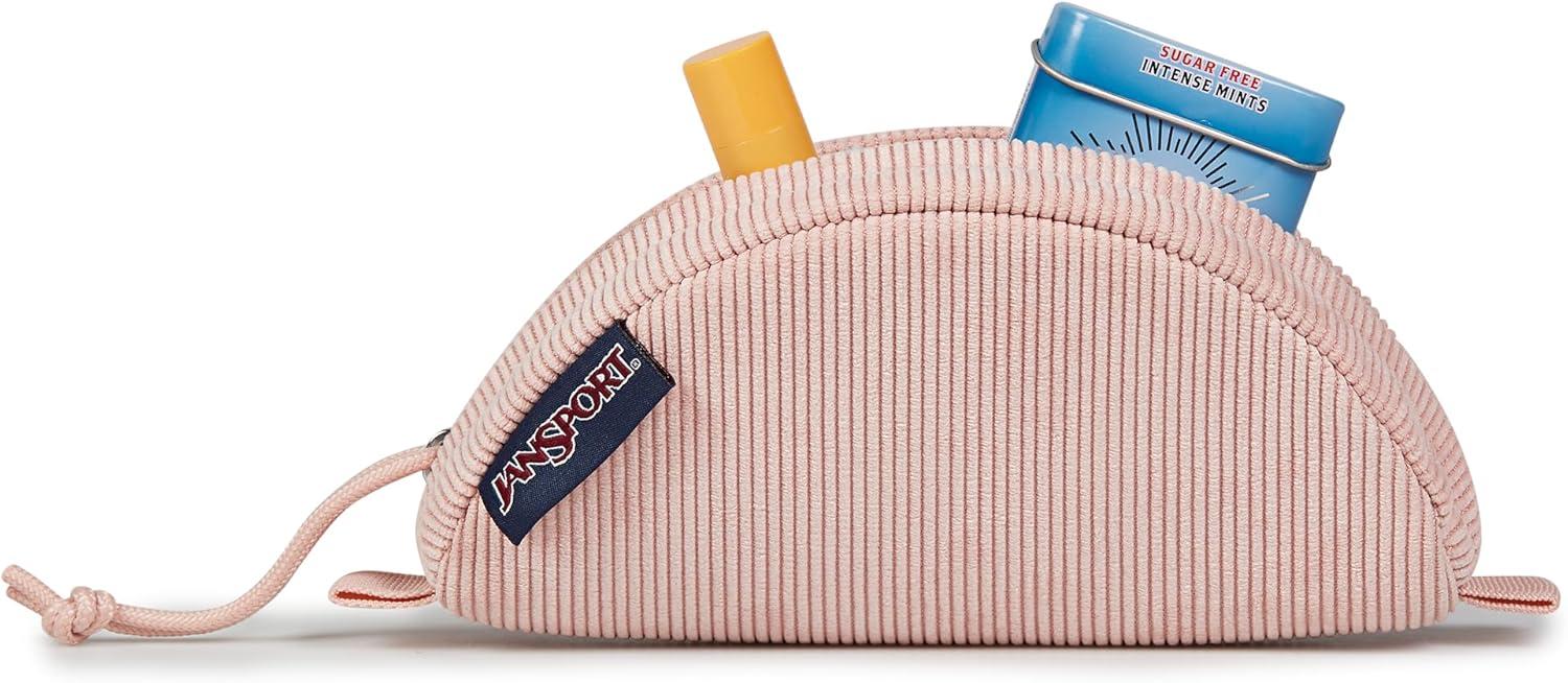 imageJanSport Luna Blue Compact Minimalist Semicircular PouchMisty Rose Corduroy