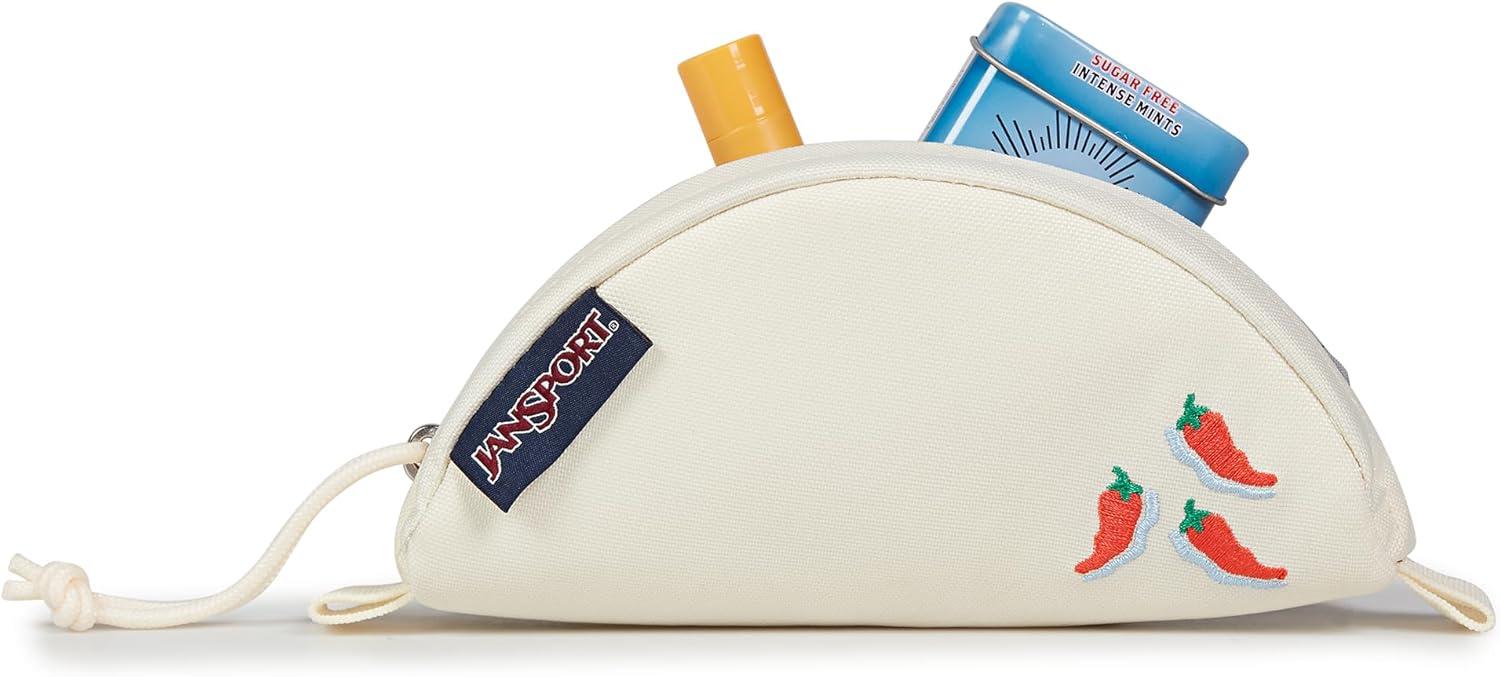 imageJanSport Luna Blue Compact Minimalist Semicircular PouchPepper Embroidery