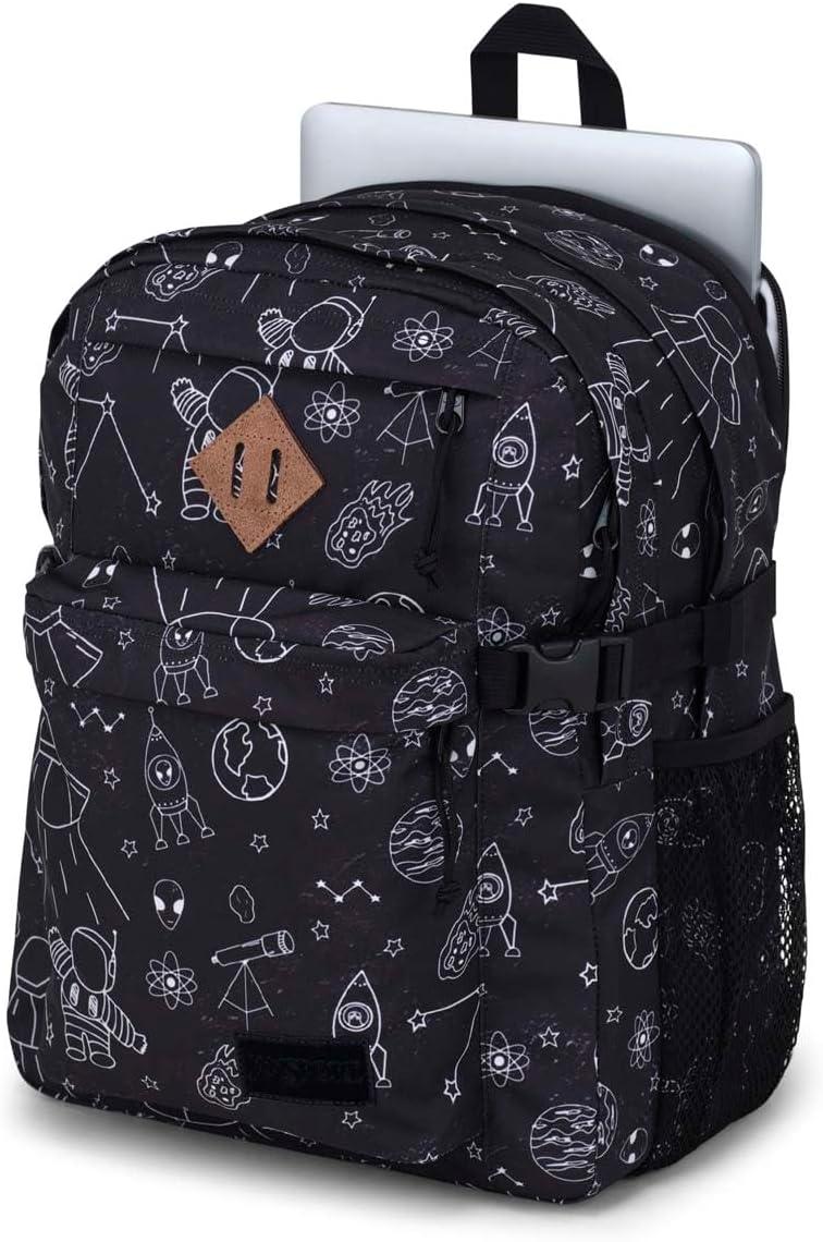 imageJanSport Main Campus Backpack  Travel or Work backpack w 15Inch Laptop Sleeve and Dual Water Bottle Pockets Graphite GreyCosmic City