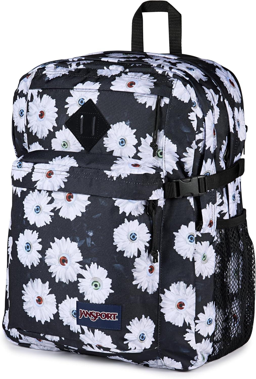 imageJanSport Main Campus Backpack  Travel or Work backpack w 15Inch Laptop Sleeve and Dual Water Bottle Pockets Graphite GreyEyeball Blossom