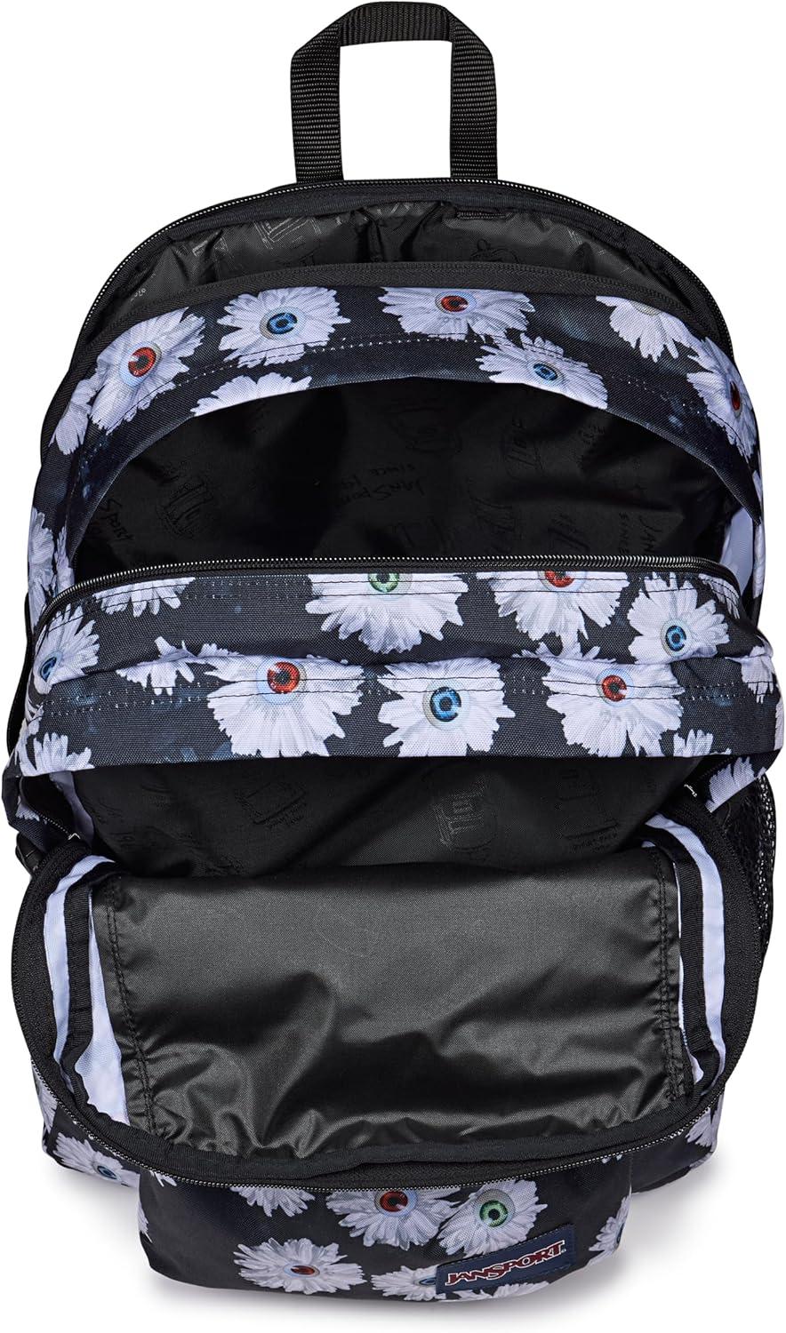 imageJanSport Main Campus Backpack  Travel or Work backpack w 15Inch Laptop Sleeve and Dual Water Bottle Pockets Graphite GreyEyeball Blossom