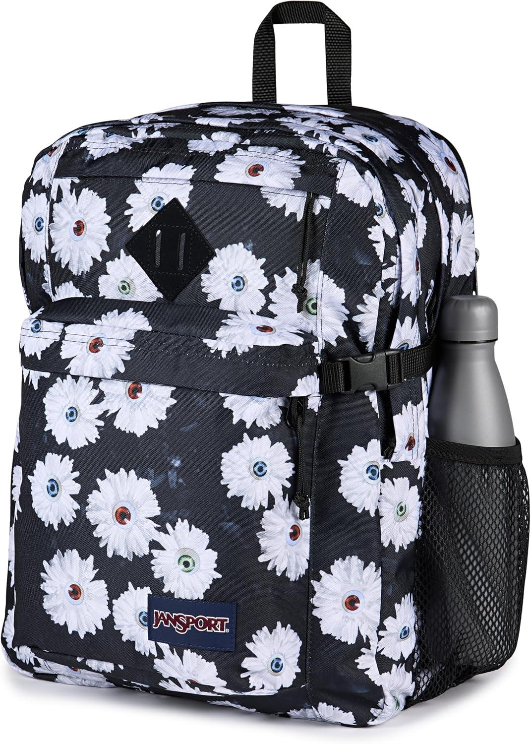 imageJanSport Main Campus Backpack  Travel or Work backpack w 15Inch Laptop Sleeve and Dual Water Bottle Pockets Graphite GreyEyeball Blossom