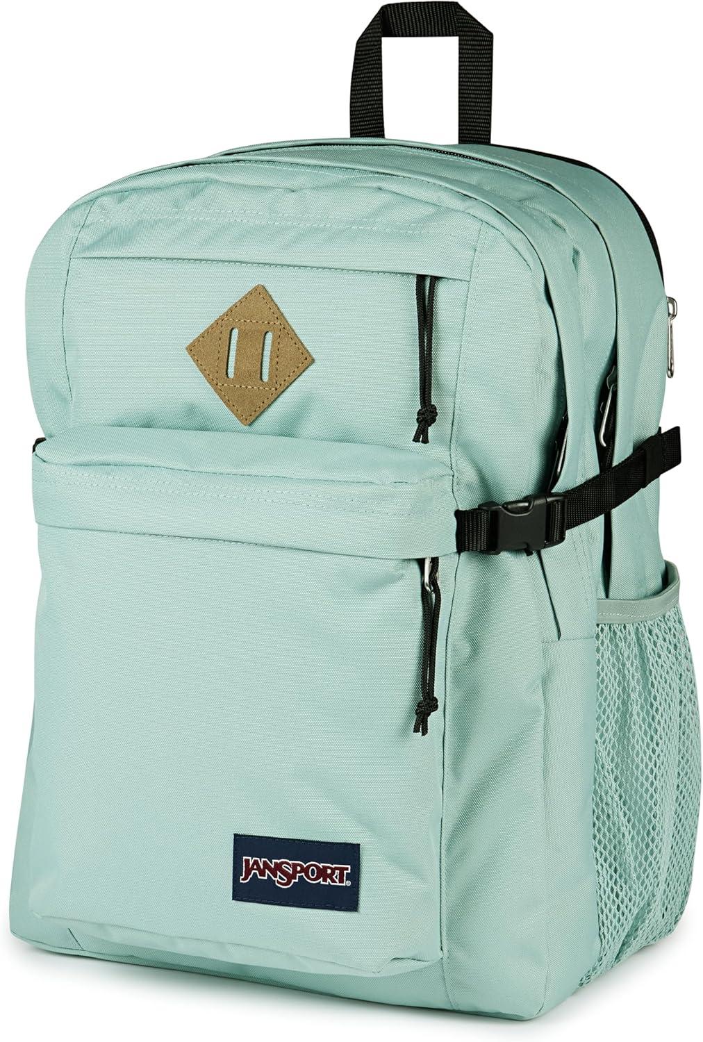 imageJanSport Main Campus Backpack  Travel or Work backpack w 15Inch Laptop Sleeve and Dual Water Bottle Pockets Graphite GreyFaded Sage