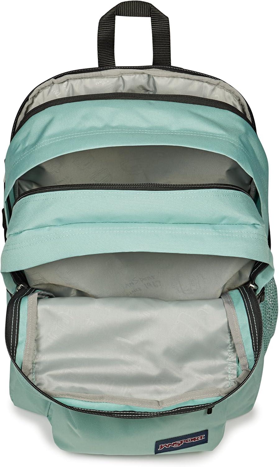 imageJanSport Main Campus Backpack  Travel or Work backpack w 15Inch Laptop Sleeve and Dual Water Bottle Pockets Graphite GreyFaded Sage