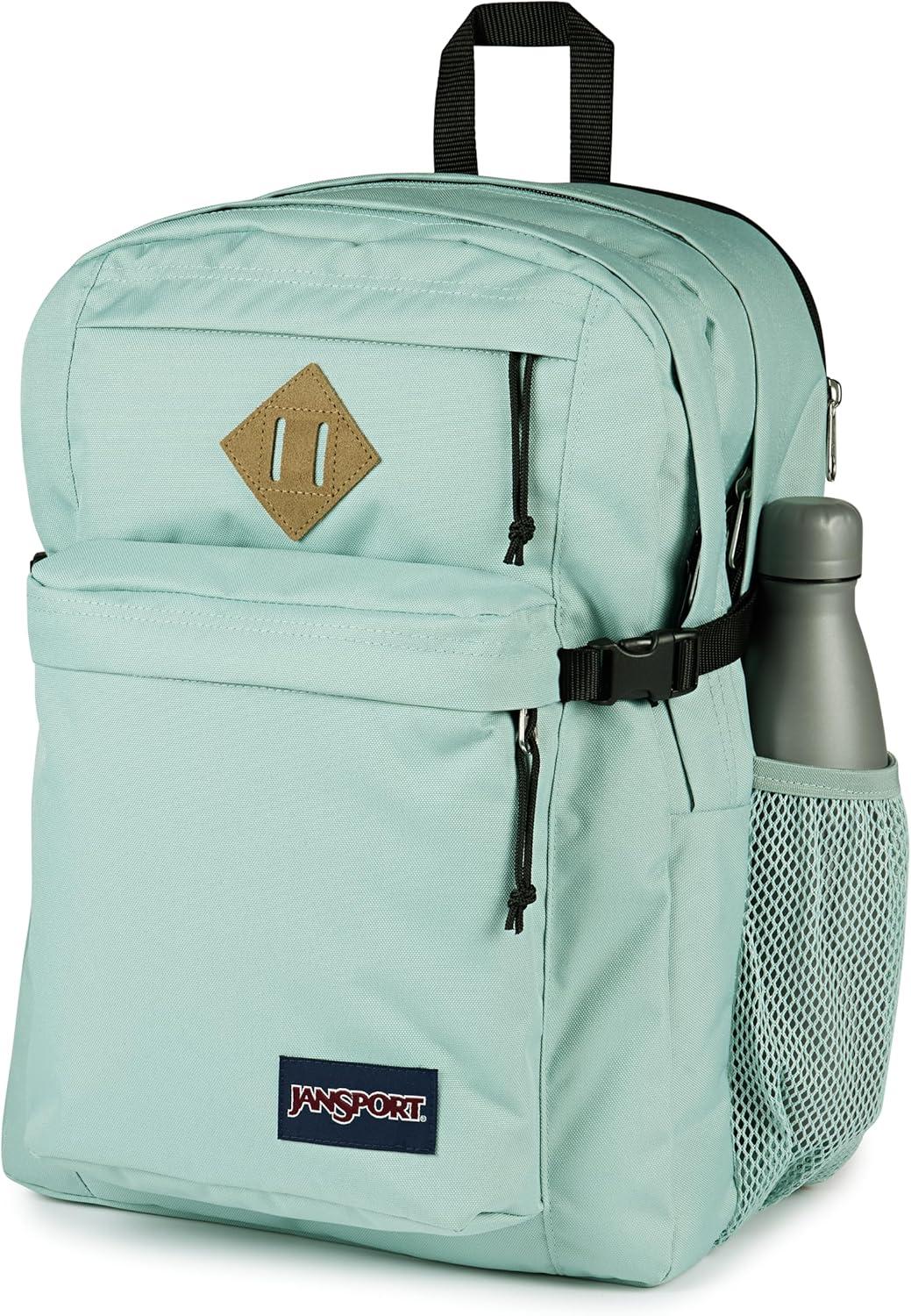 imageJanSport Main Campus Backpack  Travel or Work backpack w 15Inch Laptop Sleeve and Dual Water Bottle Pockets Graphite GreyFaded Sage