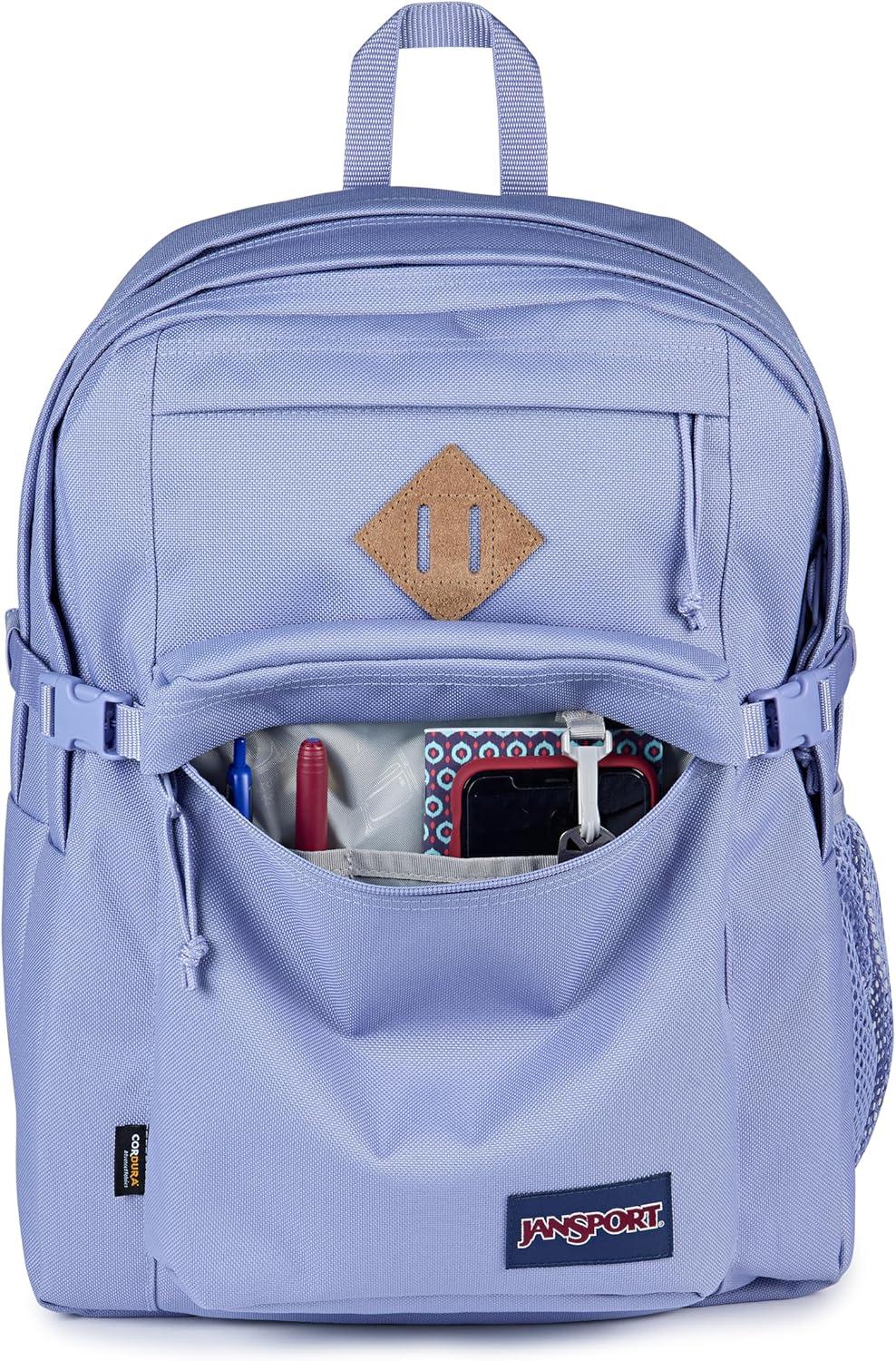 imageJanSport Main Campus Backpack  Travel or Work backpack w 15Inch Laptop Sleeve and Dual Water Bottle Pockets Graphite GreyLavender Ash