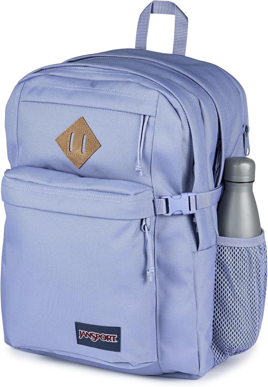imageJanSport Main Campus Backpack  Travel or Work backpack w 15Inch Laptop Sleeve and Dual Water Bottle Pockets Graphite GreyLavender Ash