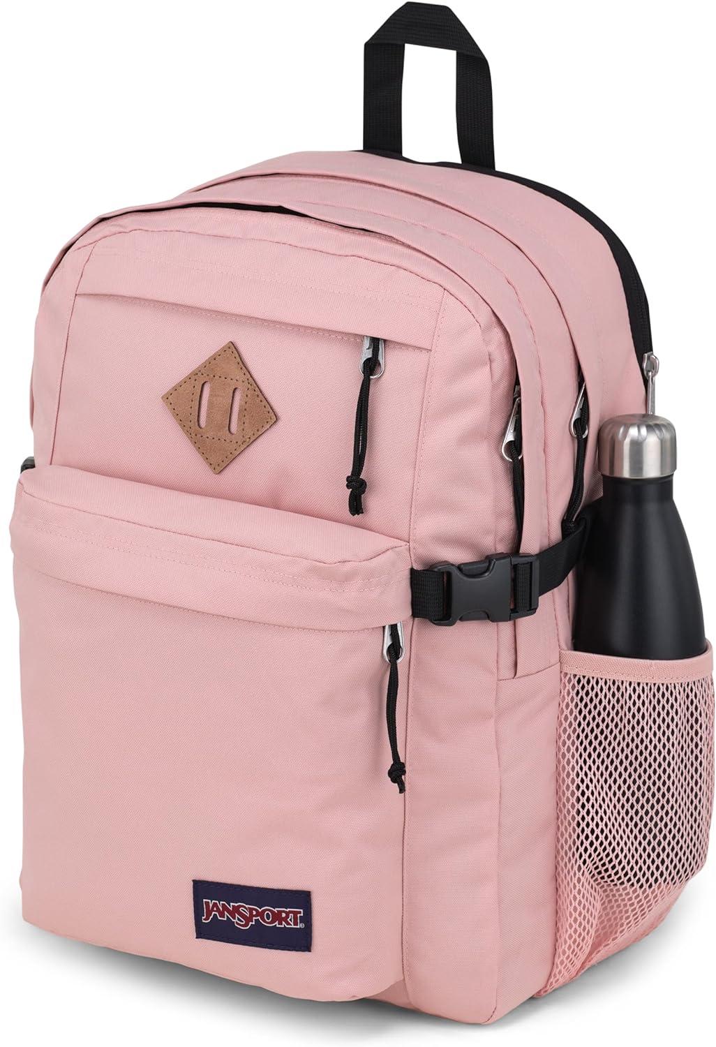 imageJanSport Main Campus Backpack  Travel or Work backpack w 15Inch Laptop Sleeve and Dual Water Bottle Pockets Graphite GreyMisty Rose
