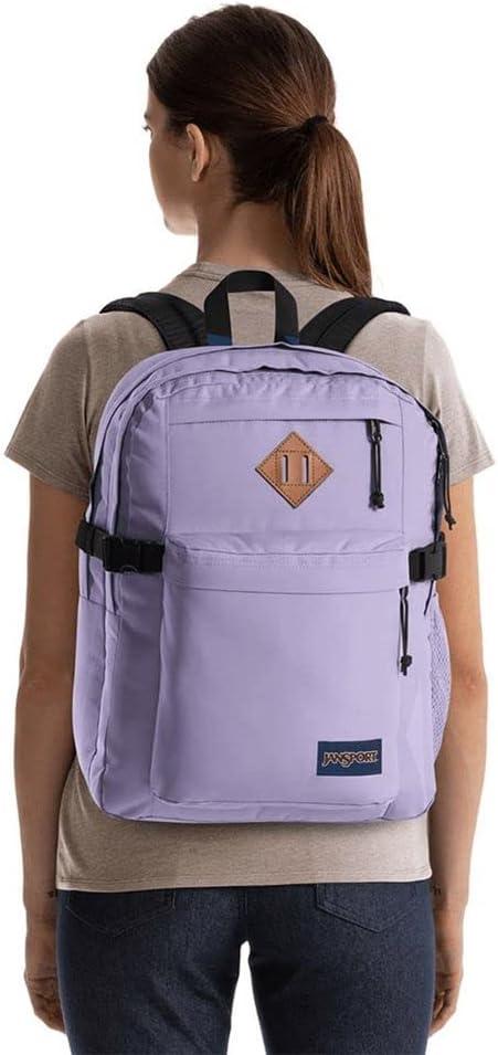 imageJanSport Main Campus Backpack  Travel or Work backpack w 15Inch Laptop Sleeve and Dual Water Bottle Pockets Graphite GreyPastel Lilac