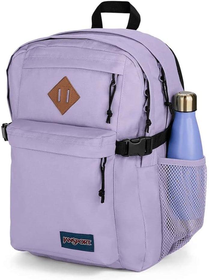 imageJanSport Main Campus Backpack  Travel or Work backpack w 15Inch Laptop Sleeve and Dual Water Bottle Pockets Graphite GreyPastel Lilac