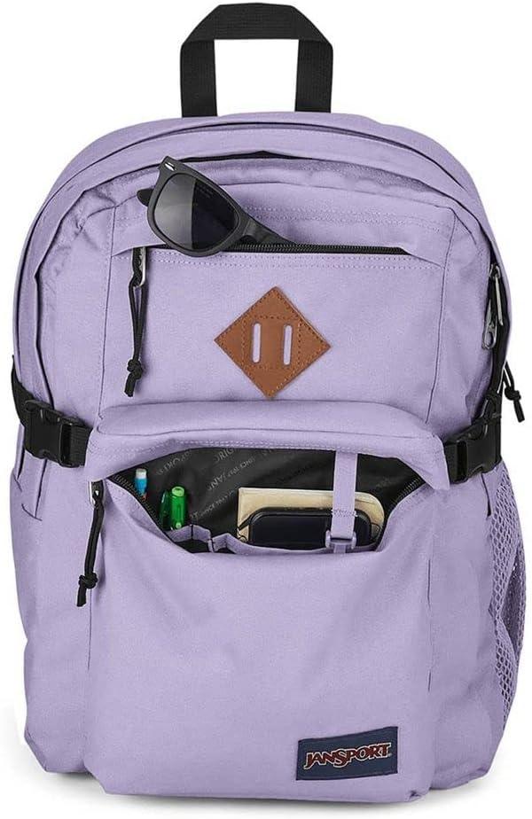 imageJanSport Main Campus Backpack  Travel or Work backpack w 15Inch Laptop Sleeve and Dual Water Bottle Pockets Graphite GreyPastel Lilac