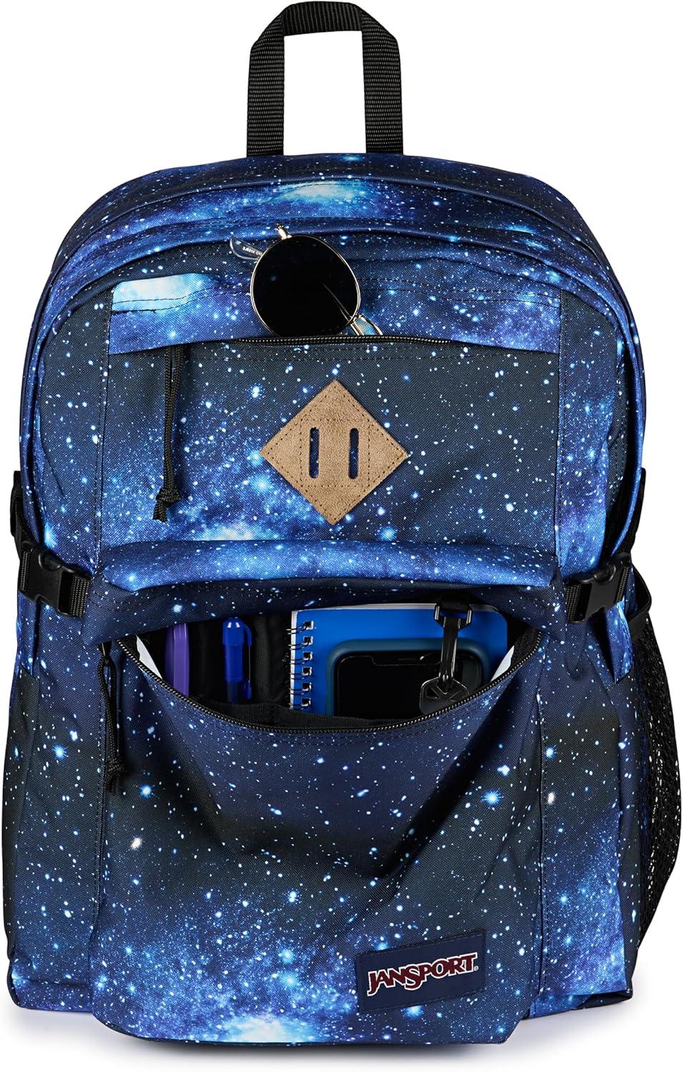 imageJanSport Main Campus Backpack  Travel or Work backpack w 15Inch Laptop Sleeve and Dual Water Bottle Pockets Graphite GreyStellar Starfield