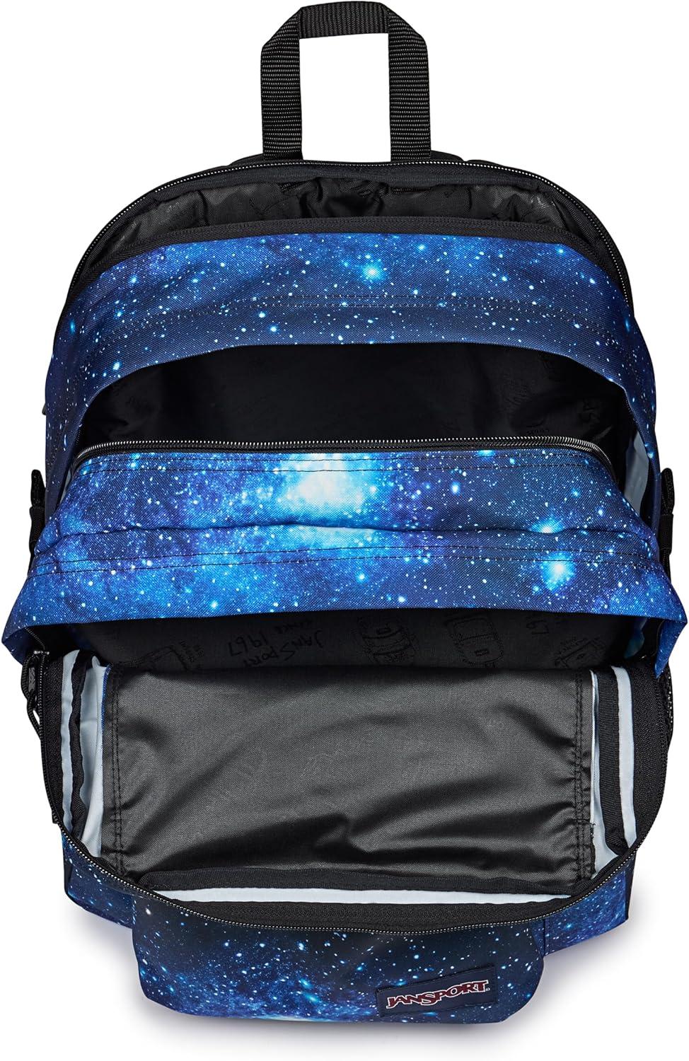 imageJanSport Main Campus Backpack  Travel or Work backpack w 15Inch Laptop Sleeve and Dual Water Bottle Pockets Graphite GreyStellar Starfield