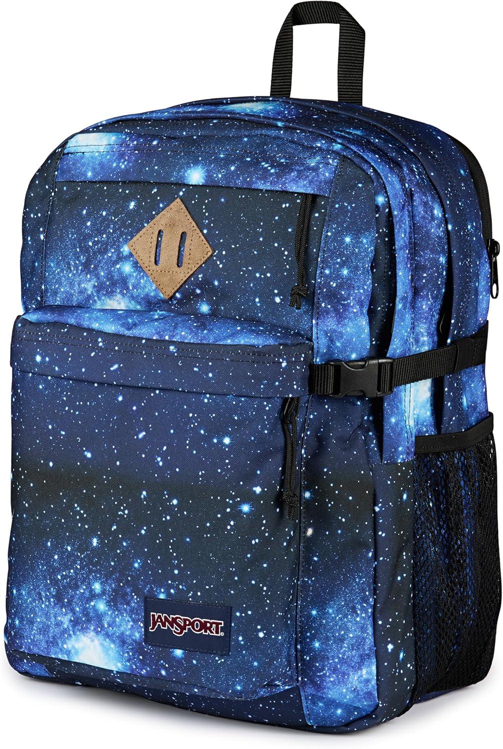 imageJanSport Main Campus Backpack  Travel or Work backpack w 15Inch Laptop Sleeve and Dual Water Bottle Pockets Graphite GreyStellar Starfield