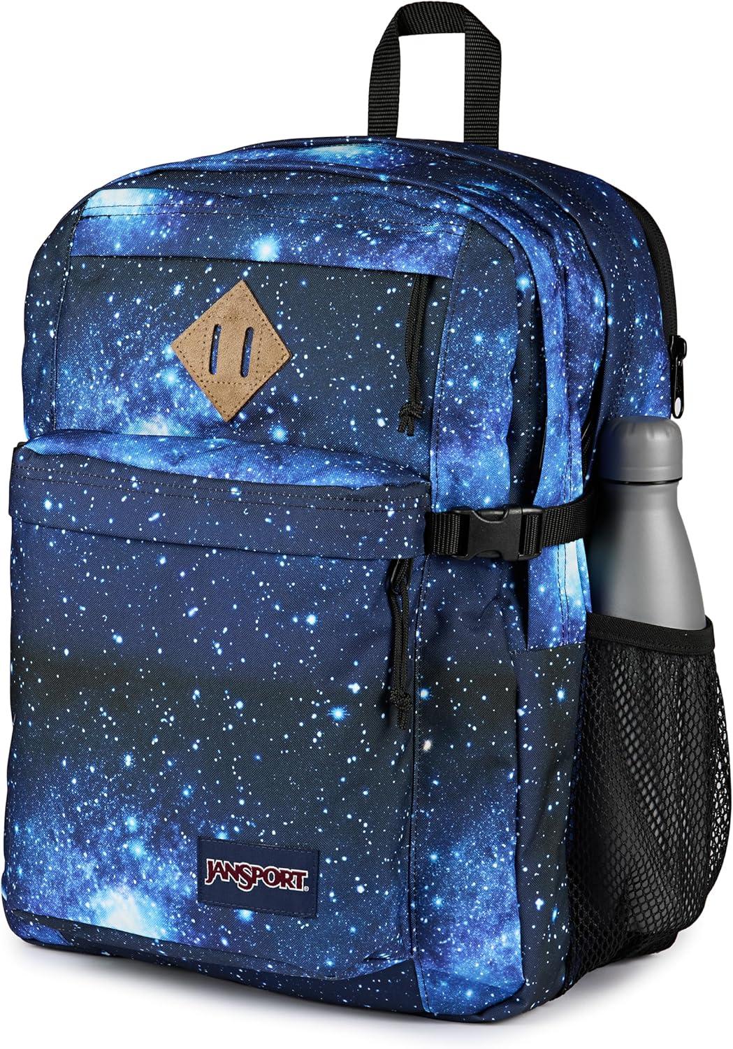 imageJanSport Main Campus Backpack  Travel or Work backpack w 15Inch Laptop Sleeve and Dual Water Bottle Pockets Graphite GreyStellar Starfield