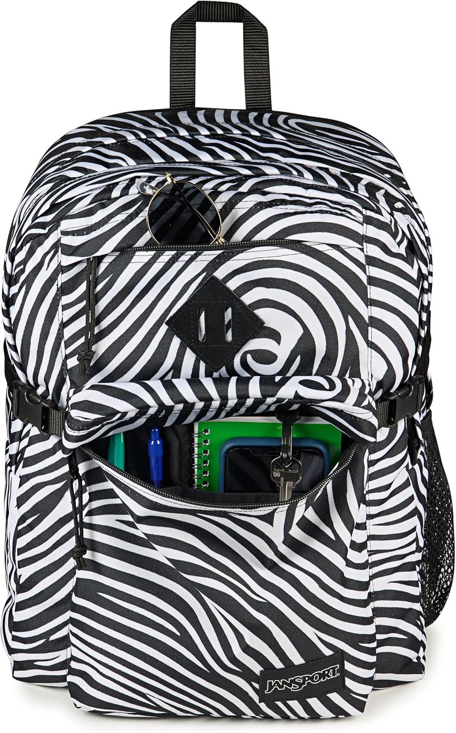 imageJanSport Main Campus Backpack Travel or Work backpack w 15Inch Laptop Sleeve and Dual Water Bottle Pockets Graphite GreySurreal Swirlies