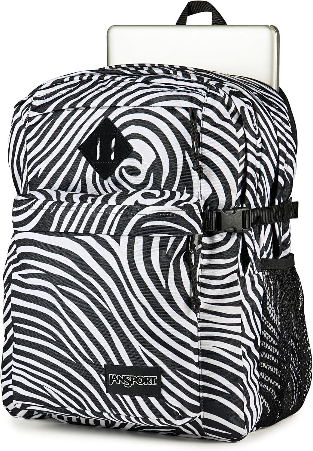 imageJanSport Main Campus Backpack Travel or Work backpack w 15Inch Laptop Sleeve and Dual Water Bottle Pockets Graphite GreySurreal Swirlies