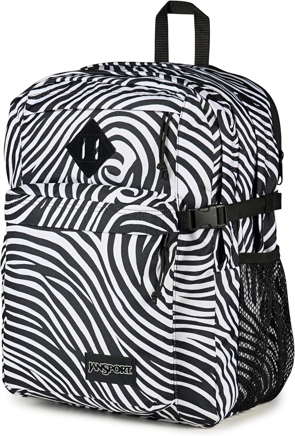 imageJanSport Main Campus Backpack Travel or Work backpack w 15Inch Laptop Sleeve and Dual Water Bottle Pockets Graphite GreySurreal Swirlies