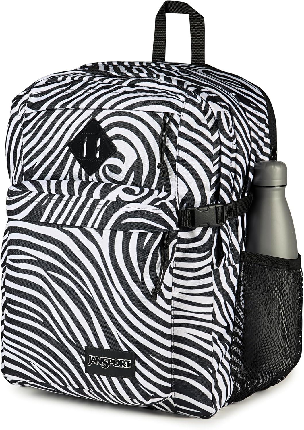 imageJanSport Main Campus Backpack Travel or Work backpack w 15Inch Laptop Sleeve and Dual Water Bottle Pockets Graphite GreySurreal Swirlies