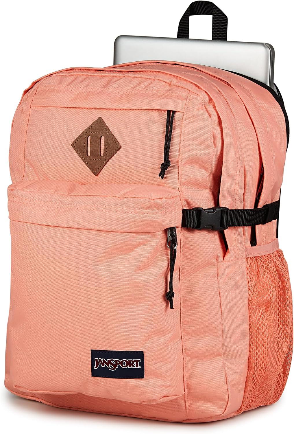 imageJanSport Main Campus Backpack  Travel or Work backpack w 15Inch Laptop Sleeve and Dual Water Bottle Pockets Peach Bum