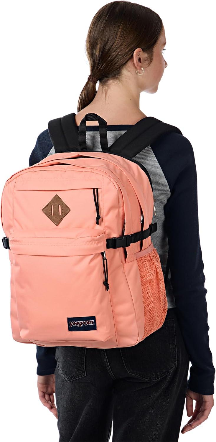 imageJanSport Main Campus Backpack  Travel or Work backpack w 15Inch Laptop Sleeve and Dual Water Bottle Pockets Peach Bum