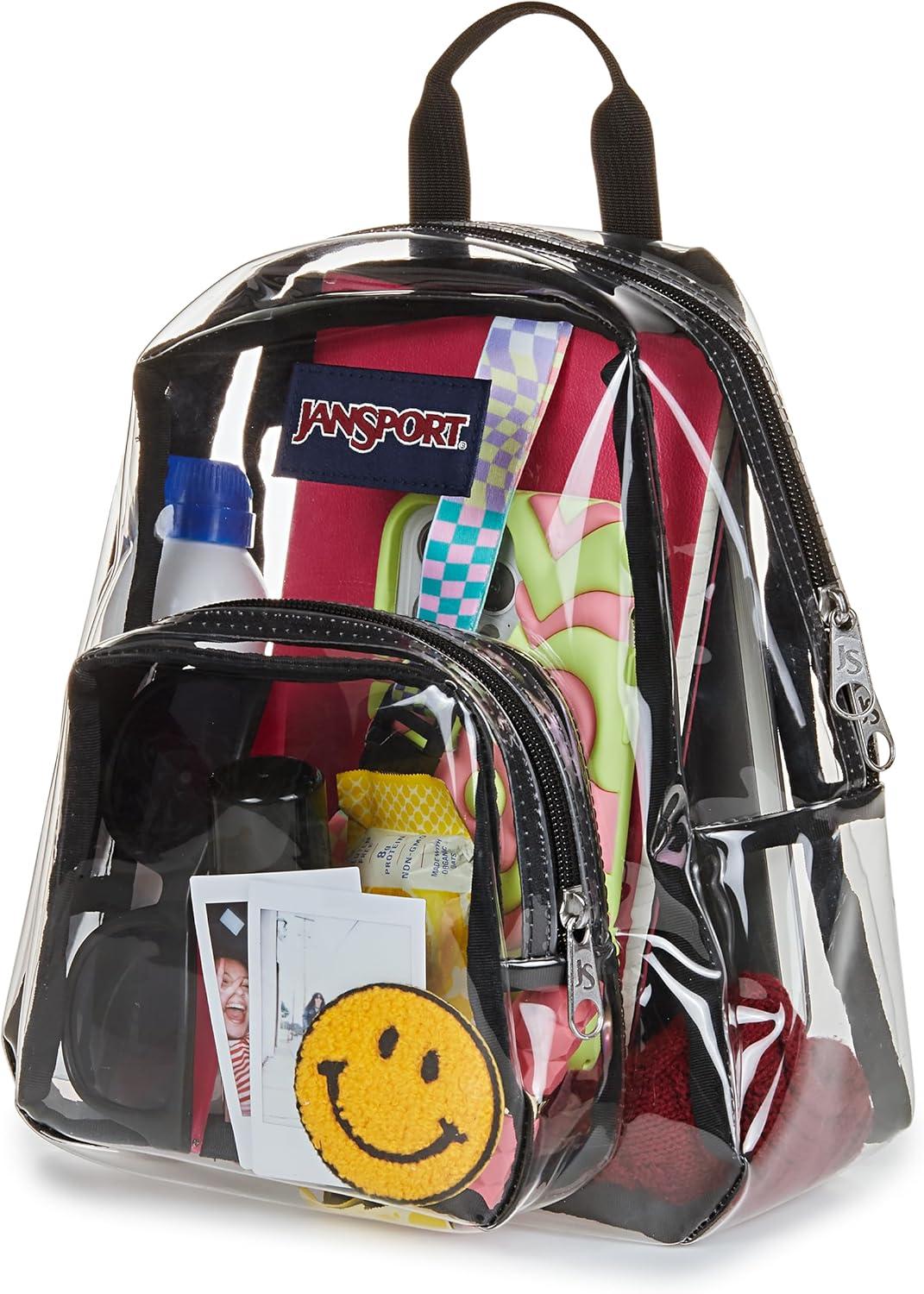 imageJanSport Mini Pack Lightweight 10L Backpack with Adjustable Straps and Front Zipper Pocket Perfect for Travel Concerts ampamp Everyday Use ClearClear Mini Pack