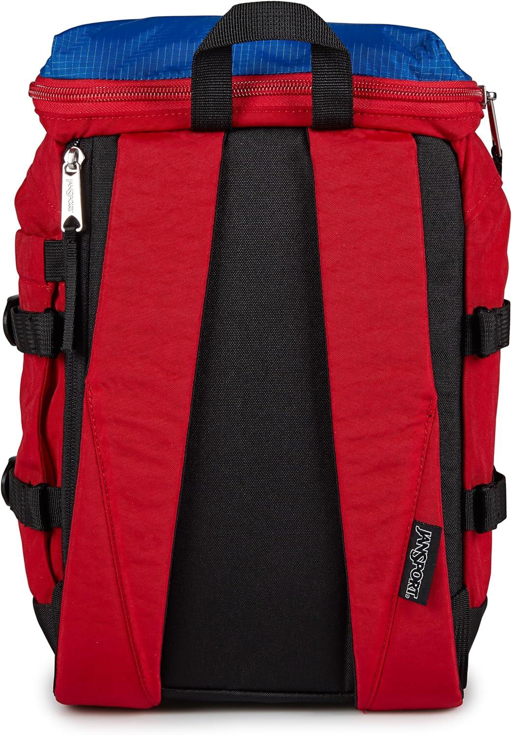 imageJanSport Mini Skip Pack Compact Backpack with Main Compartment Side Water Bottle Pocket and Zippered Accessory Pocket Jelly KellyRed Tape