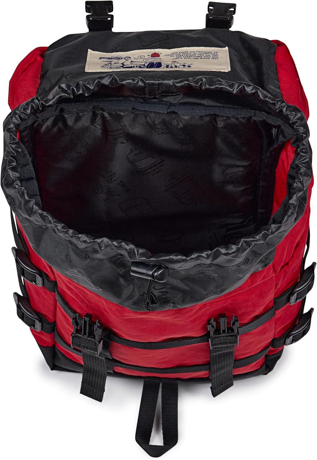 imageJanSport Mini Skip Pack Compact Backpack with Main Compartment Side Water Bottle Pocket and Zippered Accessory Pocket Jelly KellyRed Tape