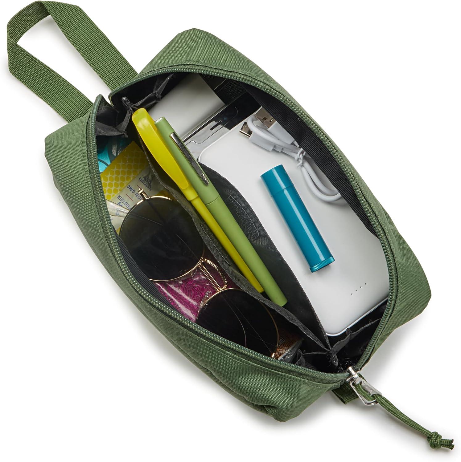 imageJanSport Perfect Pouch  Accordion Opening Single Compartment with 3 Dividers Small Internal PocketCargo Green