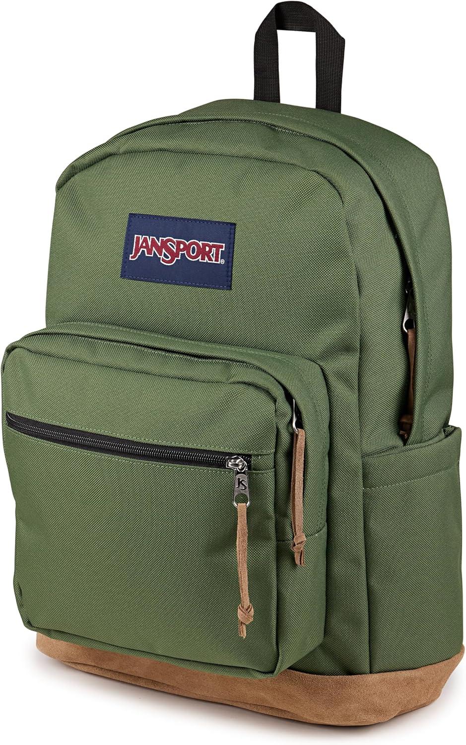 imageJanSport Right Pack Backpack  Durable Daypack with Padded 15quot Laptop Sleeve Spacious Main Compartment ampamp Integrated Water Bottle Pocket  BlackCargo Green