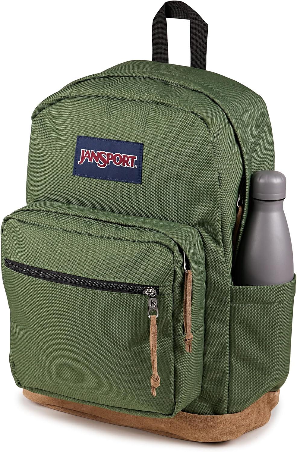 imageJanSport Right Pack Backpack  Durable Daypack with Padded 15quot Laptop Sleeve Spacious Main Compartment ampamp Integrated Water Bottle Pocket  BlackCargo Green