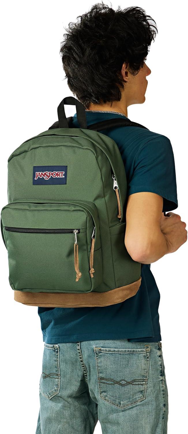 imageJanSport Right Pack Backpack  Durable Daypack with Padded 15quot Laptop Sleeve Spacious Main Compartment ampamp Integrated Water Bottle Pocket  BlackCargo Green