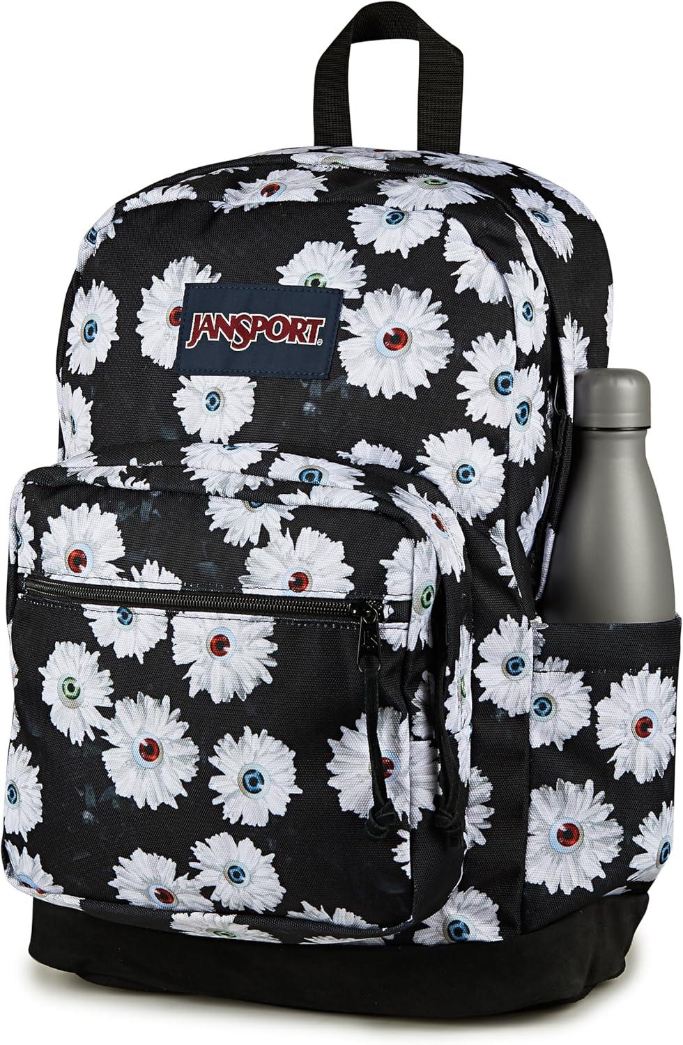 imageJanSport Right Pack Backpack  Durable Daypack with Padded 15quot Laptop Sleeve Spacious Main Compartment ampamp Integrated Water Bottle Pocket  BlackEyeball Blossom