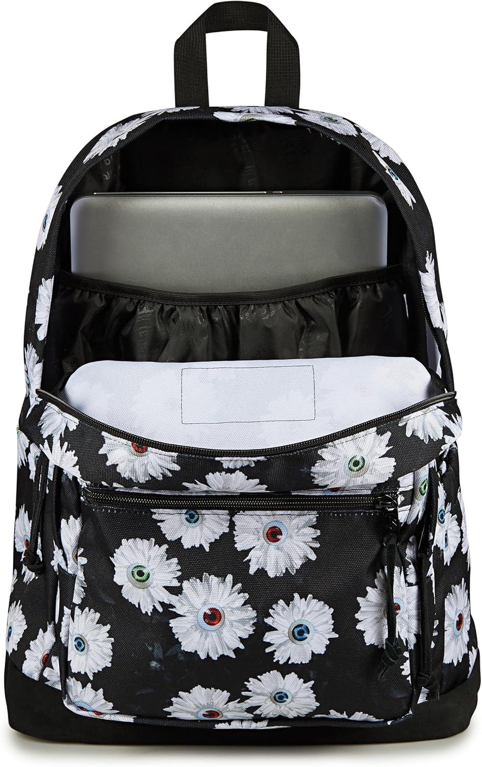 imageJanSport Right Pack Backpack  Durable Daypack with Padded 15quot Laptop Sleeve Spacious Main Compartment ampamp Integrated Water Bottle Pocket  BlackEyeball Blossom