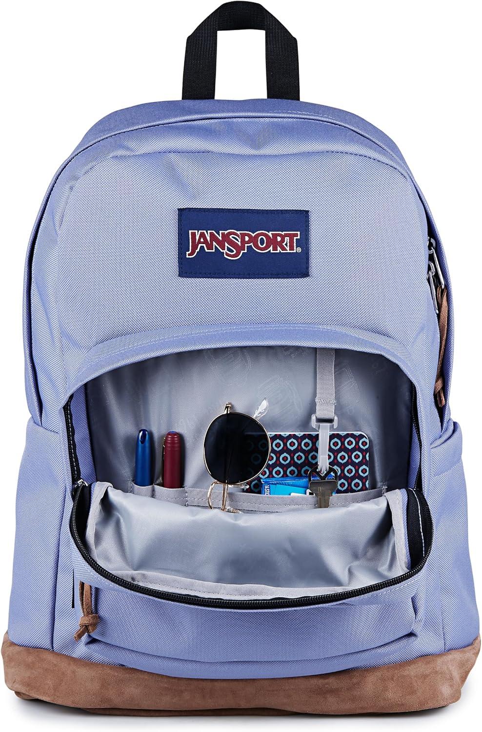 imageJanSport Right Pack Backpack  Durable Daypack with Padded 15quot Laptop Sleeve Spacious Main Compartment ampamp Integrated Water Bottle Pocket  BlackLavender Ash