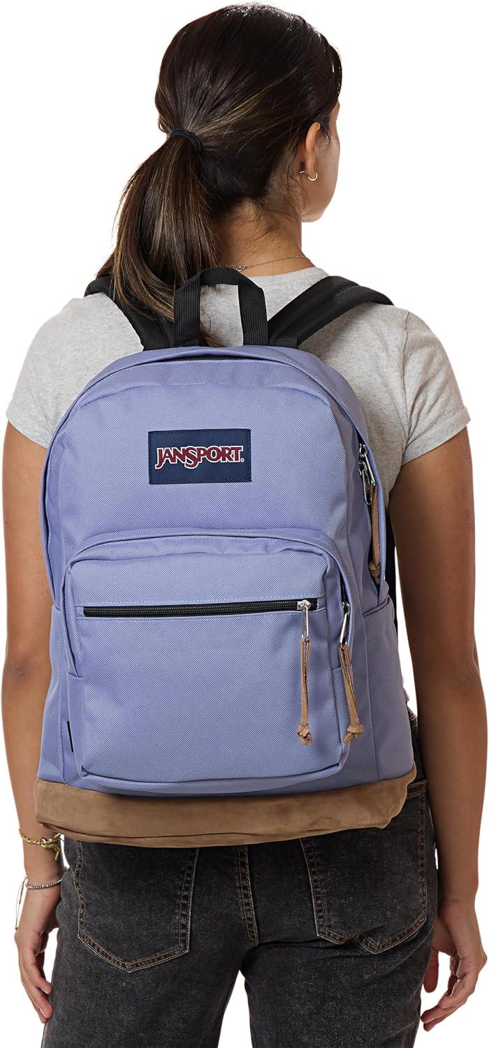 imageJanSport Right Pack Backpack  Durable Daypack with Padded 15quot Laptop Sleeve Spacious Main Compartment ampamp Integrated Water Bottle Pocket  BlackLavender Ash