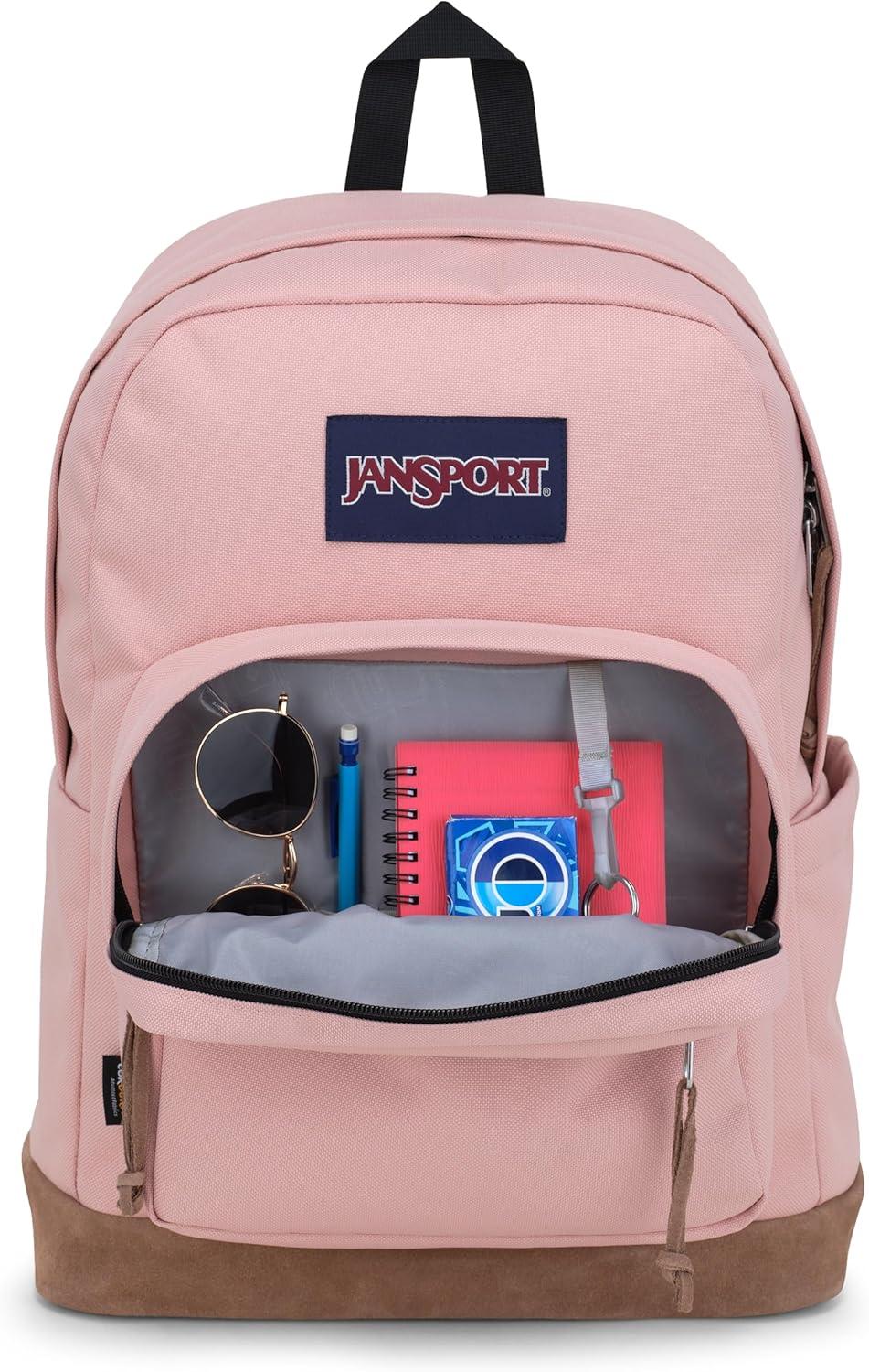 imageJanSport Right Pack Backpack  Durable Daypack with Padded 15quot Laptop Sleeve Spacious Main Compartment ampamp Integrated Water Bottle Pocket  BlackMisty Rose