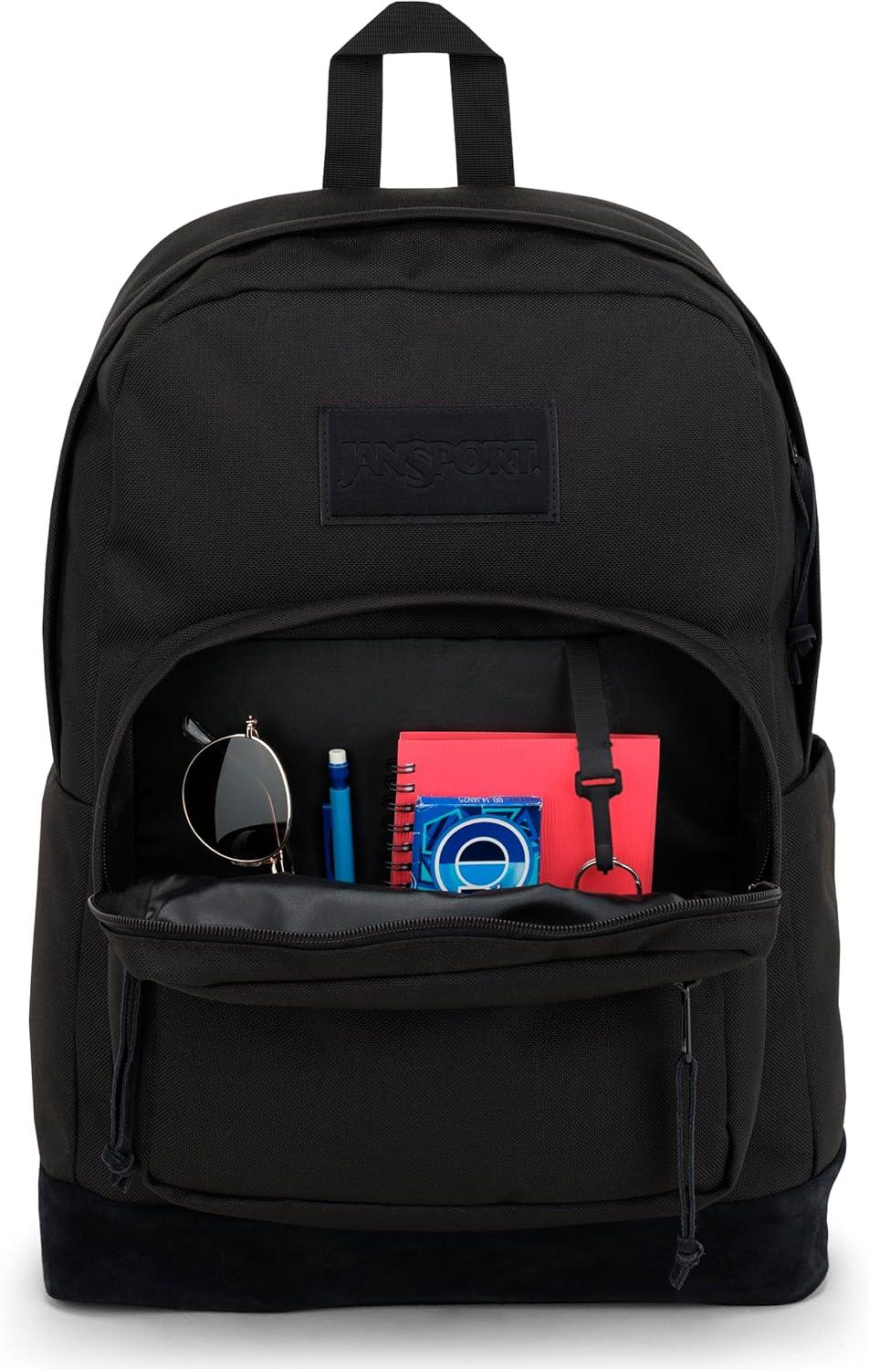 imageJanSport Right Pack Backpack  Durable Daypack with Padded 15quot Laptop Sleeve Spacious Main Compartment ampamp Integrated Water Bottle Pocket  BlackMonochrome Black