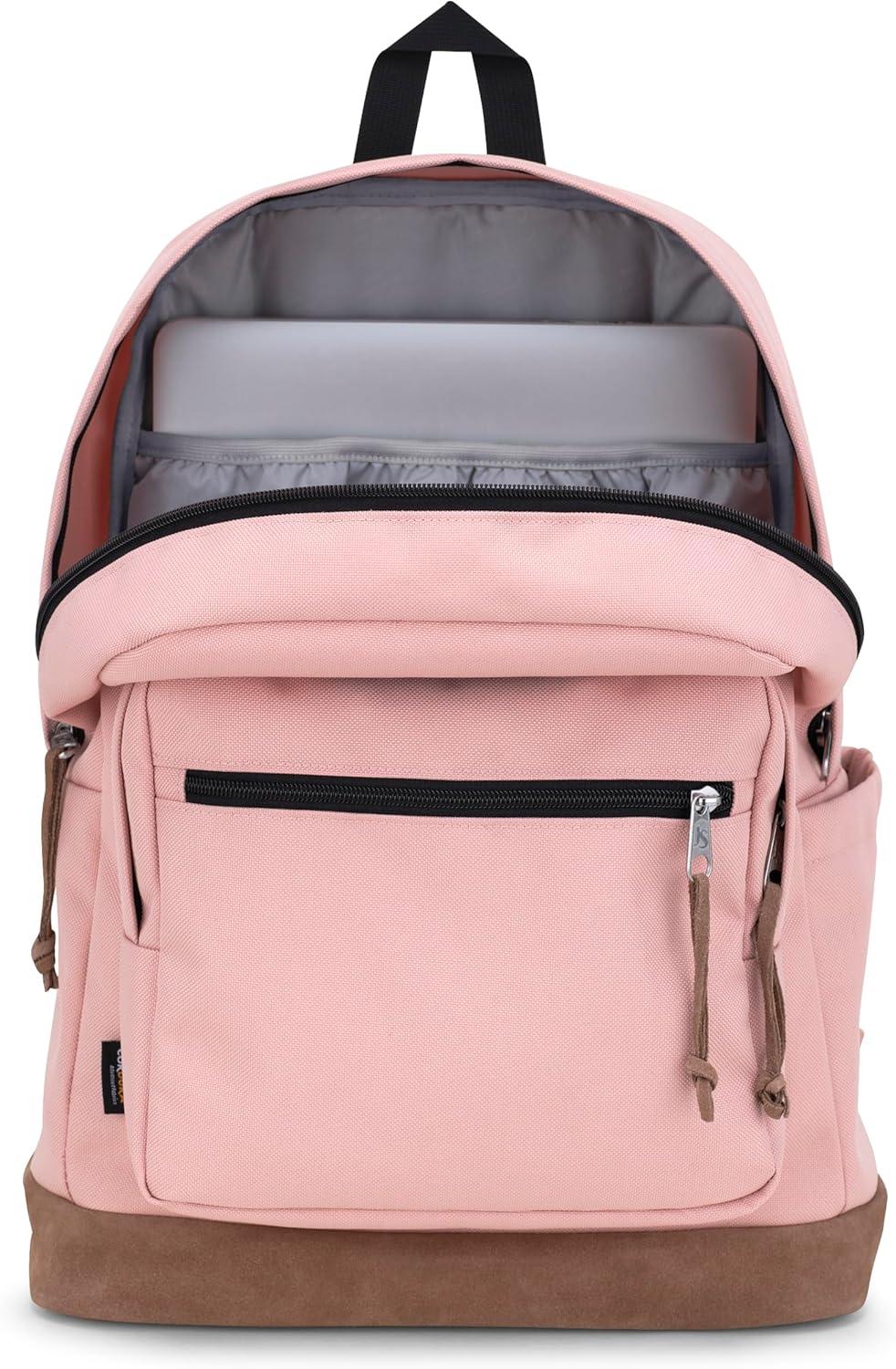 imageJanSport Right Pack Backpack  Durable Daypack with Padded 15quot Laptop Sleeve Spacious Main Compartment ampamp Integrated Water Bottle Pocket  BlackMisty Rose