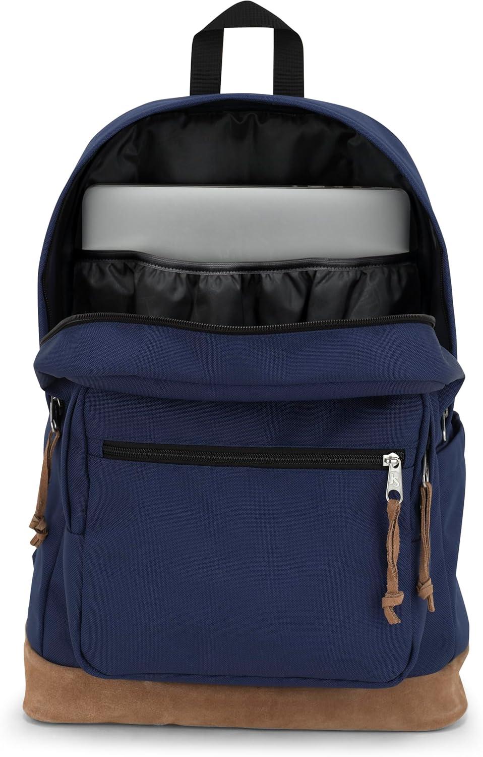 imageJanSport Right Pack Backpack  Durable Daypack with Padded 15quot Laptop Sleeve Spacious Main Compartment ampamp Integrated Water Bottle Pocket  BlackNavy