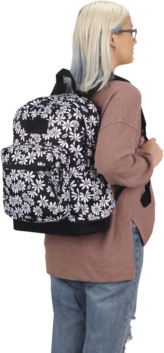 imageJanSport Right Pack Backpack  Durable Daypack with Padded 15quot Laptop Sleeve Spacious Main Compartment ampamp Integrated Water Bottle Pocket  BlackPunk Pansies Black