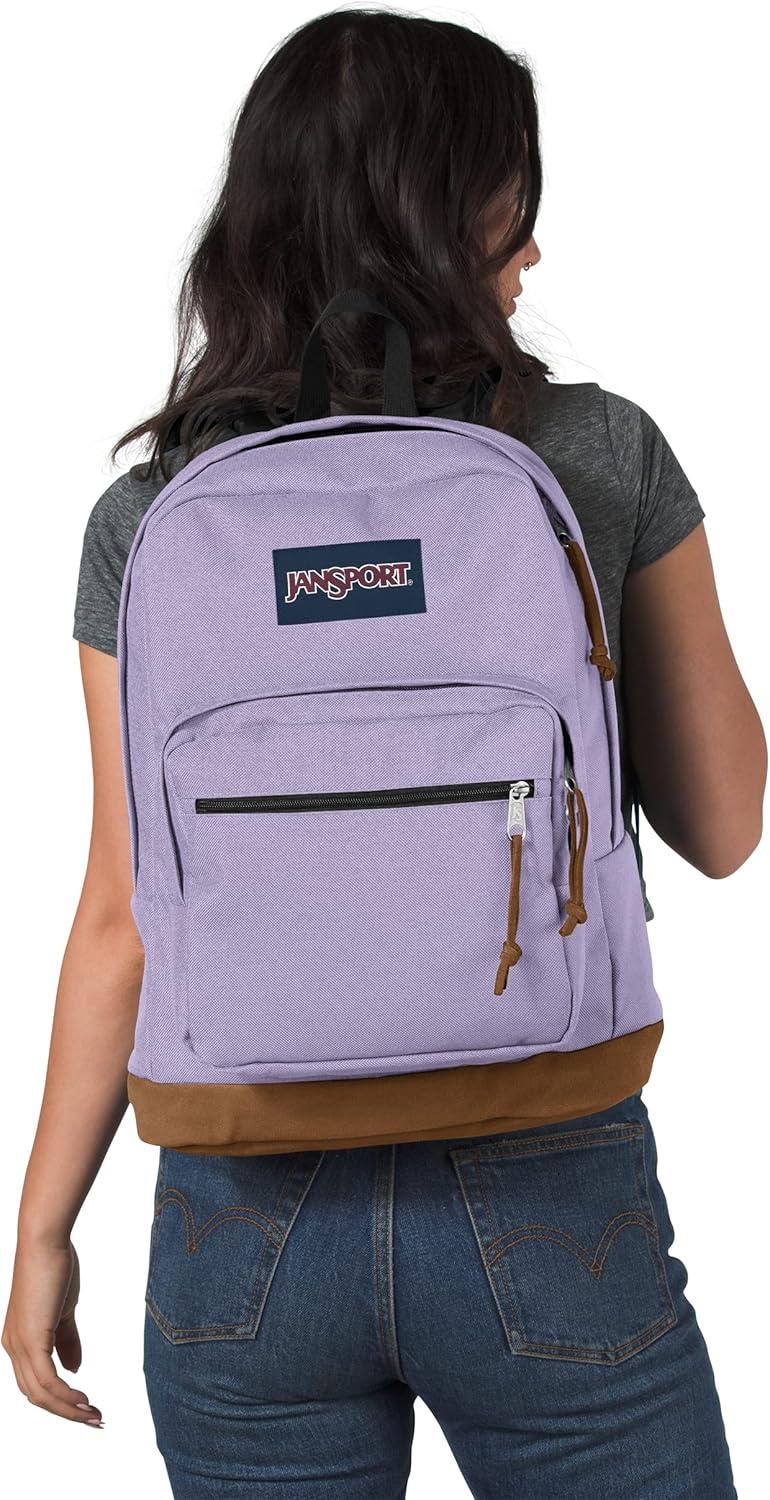 imageJanSport Right Pack Backpack  Durable Daypack with Padded 15quot Laptop Sleeve Spacious Main Compartment ampamp Integrated Water Bottle Pocket  BlackPastel Lilac
