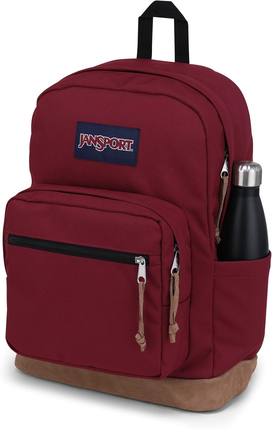 imageJanSport Right Pack Backpack  Durable Daypack with Padded 15quot Laptop Sleeve Spacious Main Compartment ampamp Integrated Water Bottle Pocket  BlackRusset Red