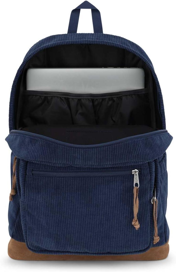 imageJanSport Right Pack Expressions Backpack Main Compartment 15inch Padded Laptop Compartment Side Water Bottle Pocket Utility Pocket with Zippered Rain Flap Discharge Denim StarNavy Corduroy