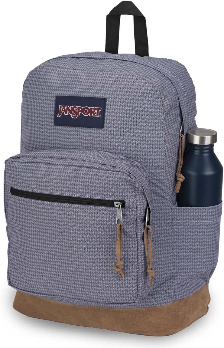 imageJanSport Right Pack Expressions Backpack  Main Compartment 15inch Padded Laptop Compartment Side Water Bottle Pocket Utility Pocket with Zippered Rain Flap Discharge Denim StarHoundstooth Pastel Lilac