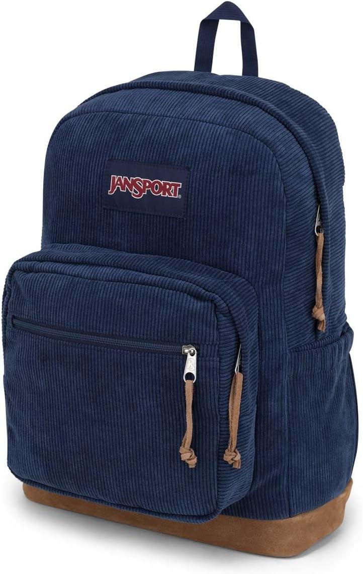 imageJanSport Right Pack Expressions Backpack Main Compartment 15inch Padded Laptop Compartment Side Water Bottle Pocket Utility Pocket with Zippered Rain Flap Discharge Denim StarNavy Corduroy