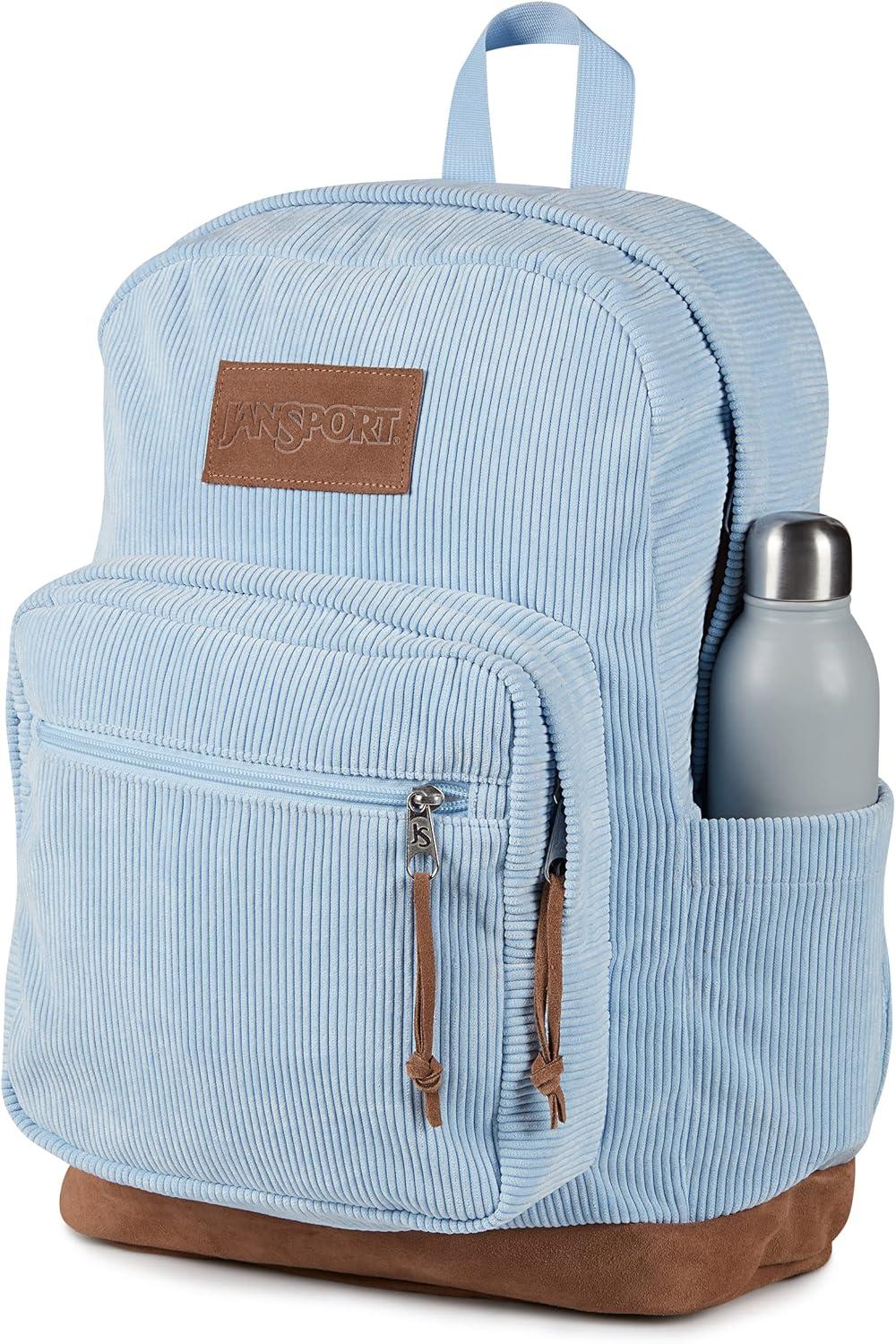 imageJanSport Right Pack Expressions Backpack Main Compartment 15inch Padded Laptop Compartment Side Water Bottle Pocket Utility Pocket with Zippered Rain Flap Discharge Denim StarHydrangea Corduroy