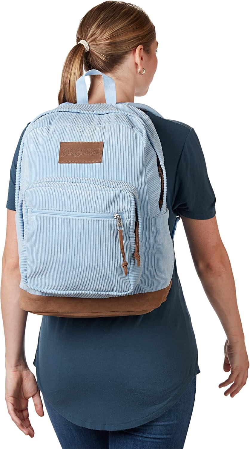 imageJanSport Right Pack Expressions Backpack Main Compartment 15inch Padded Laptop Compartment Side Water Bottle Pocket Utility Pocket with Zippered Rain Flap Discharge Denim StarHydrangea Corduroy
